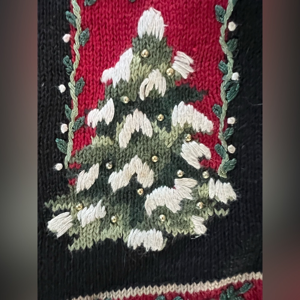 Vintage size XL Heirloom Collections Christmas sweater. Cardigan button down. - Picture 3 of 5